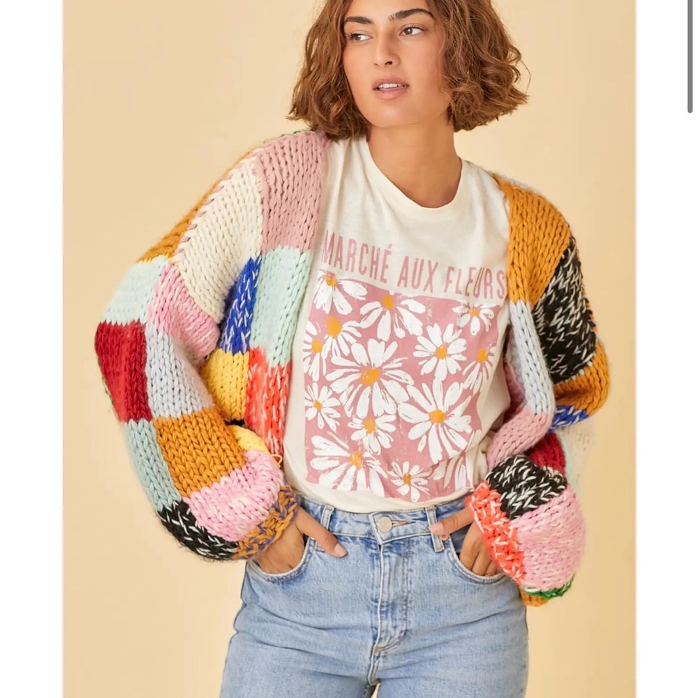 Sold Out Polagram Multicolor Patchwork Cardigan
